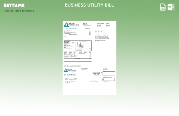 Модерен стил Каскада, шаблон за деловна сметка за комунални услуги за природен г